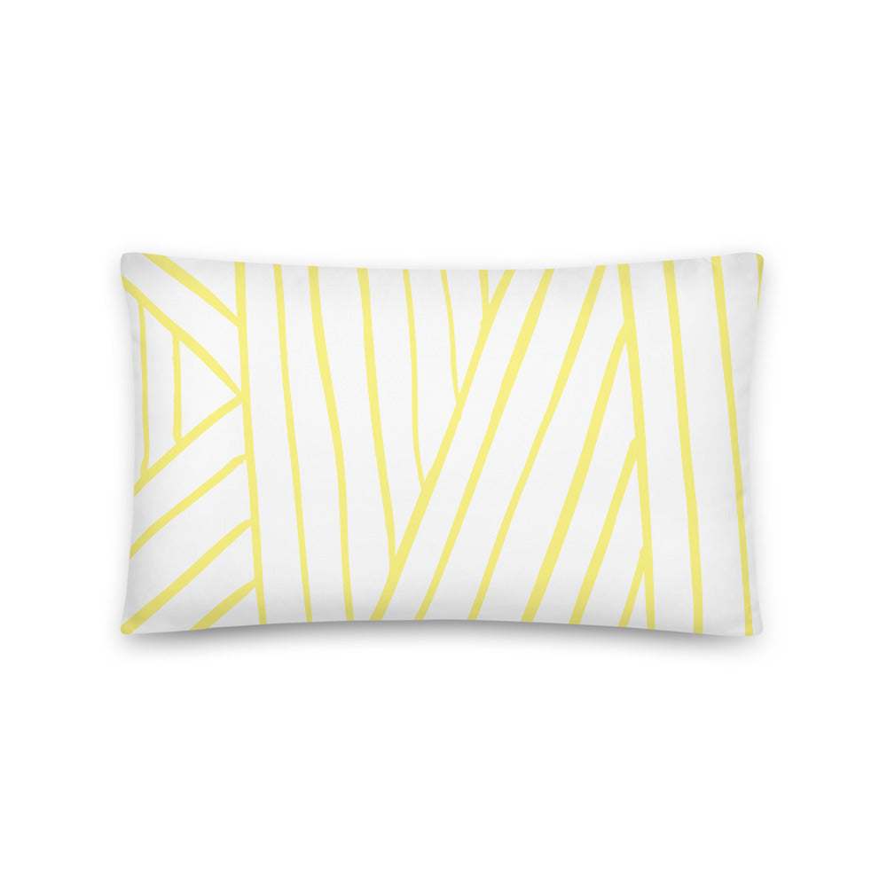 "Yellow Sketch Art" Decorative Pillow A