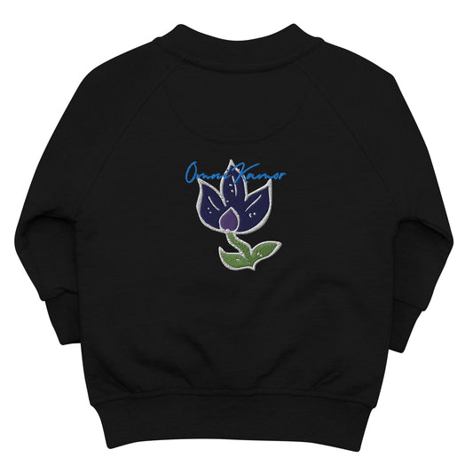 Embroidered Flower Signature Organic Baby Sweater