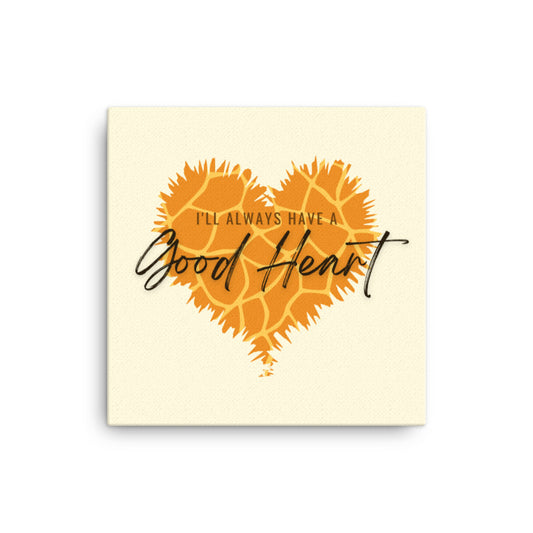 "Good-Heart" Giraffe Pattern Framed Canvas Print