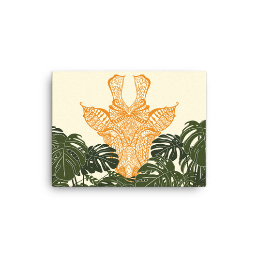 Orange Giraffe Framed Canvas Print Horizontal