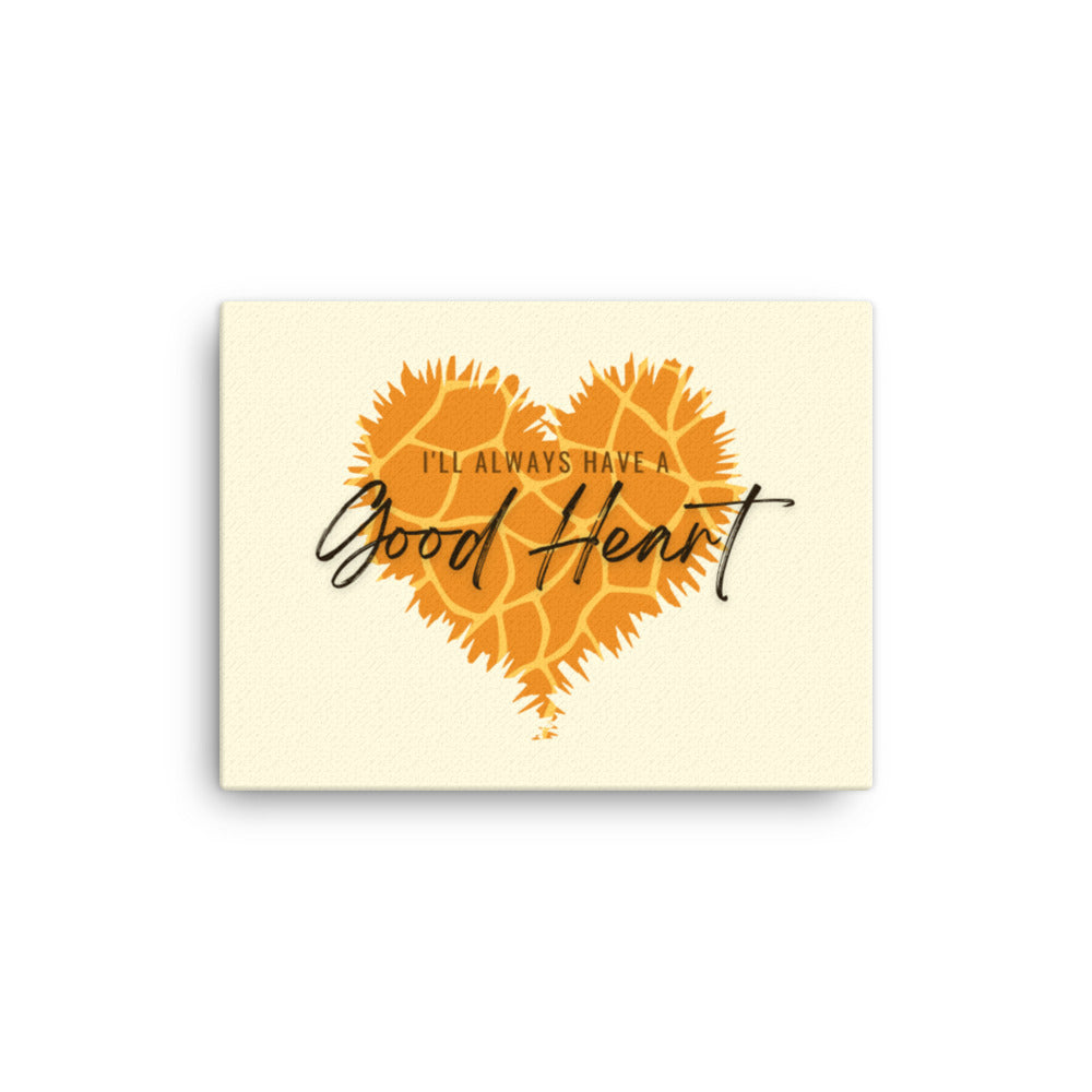 "Good-Heart" Giraffe Pattern Framed Canvas Print
