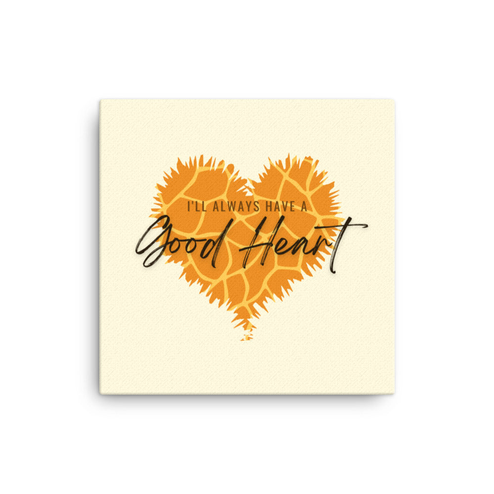 "Good-Heart" Giraffe Pattern Framed Canvas Print