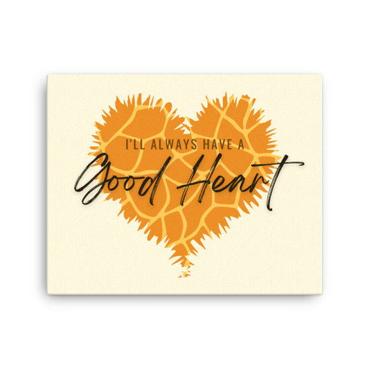 "Good-Heart" Giraffe Pattern Framed Canvas Print