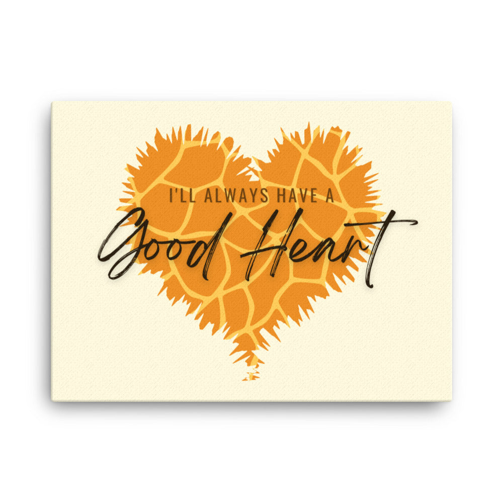 "Good-Heart" Giraffe Pattern Framed Canvas Print