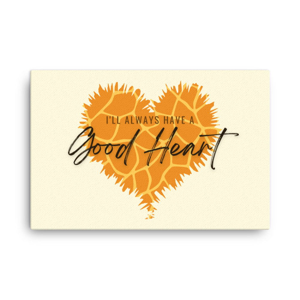 "Good-Heart" Giraffe Pattern Framed Canvas Print