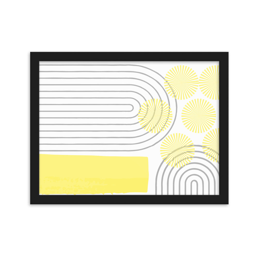 Yellow Abstract Art Framed Matte Paper Poster