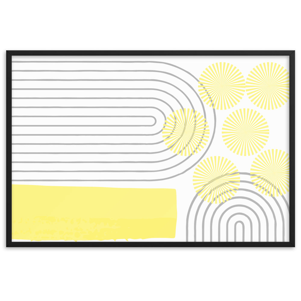 Yellow Abstract Art Framed Matte Paper Poster