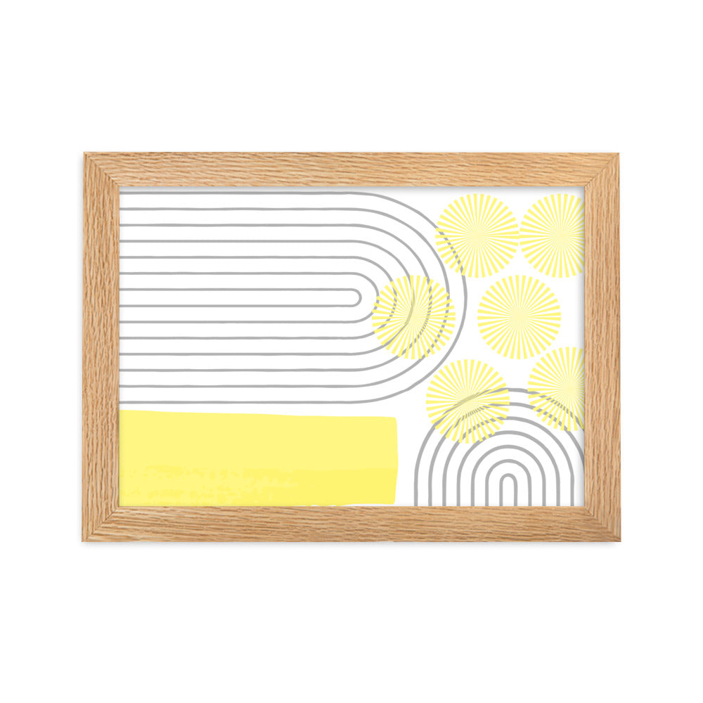 Yellow Abstract Art Framed Matte Paper Poster