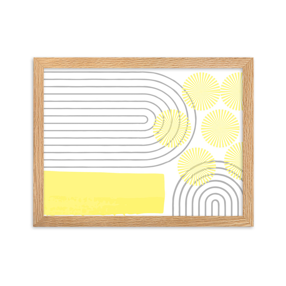 Yellow Abstract Art Framed Matte Paper Poster