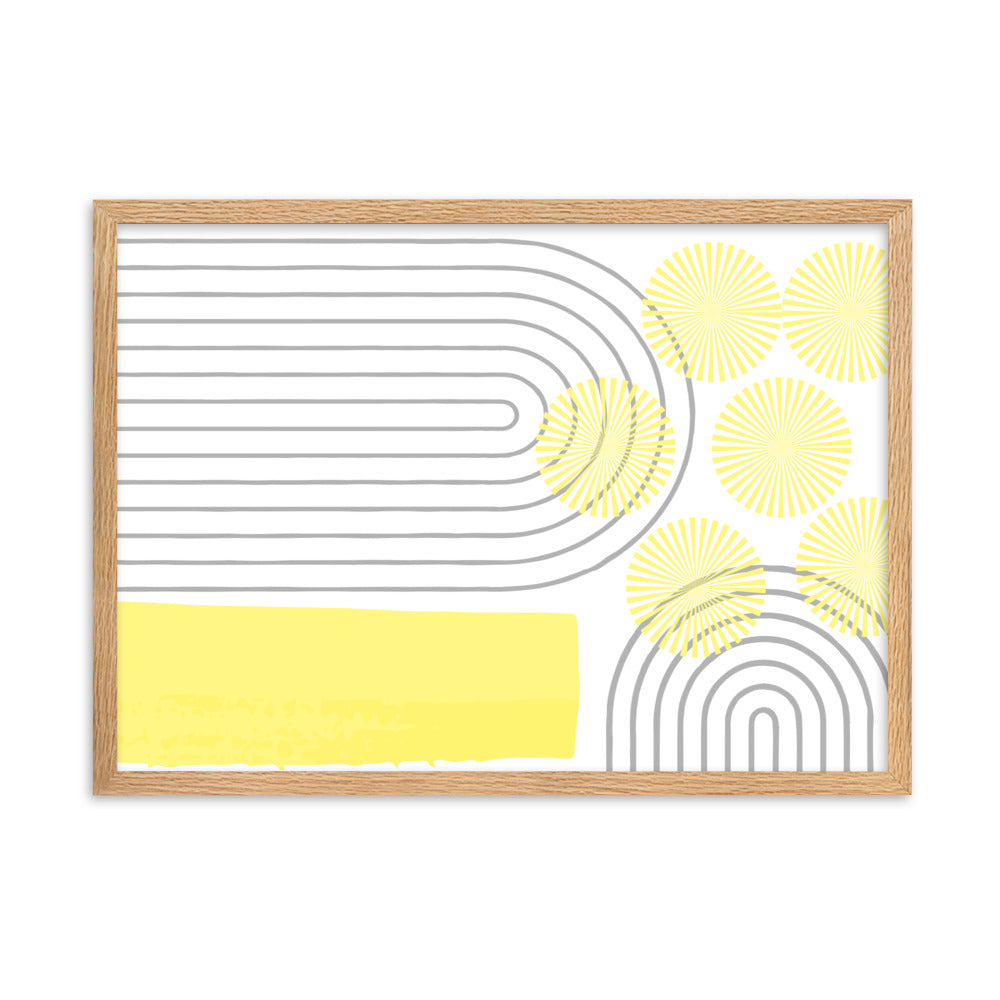 Yellow Abstract Art Framed Matte Paper Poster