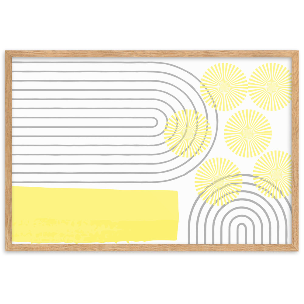 Yellow Abstract Art Framed Matte Paper Poster