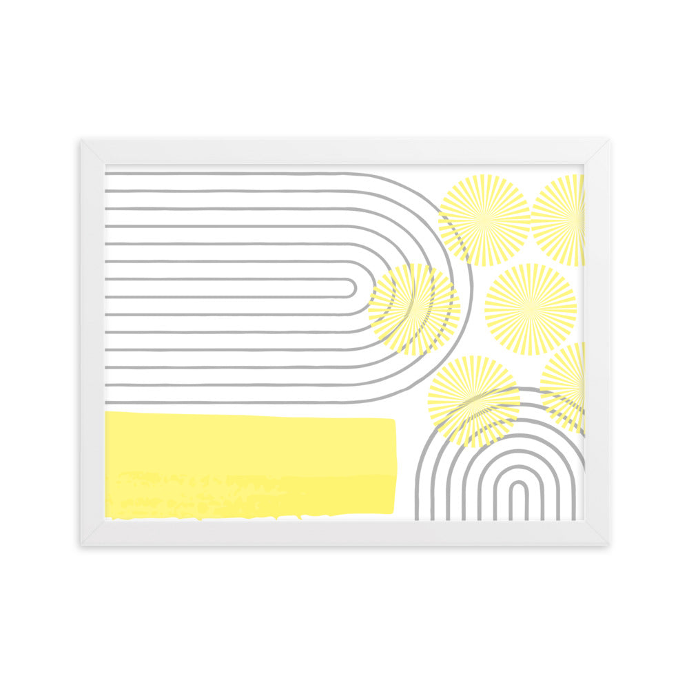 Yellow Abstract Art Framed Matte Paper Poster