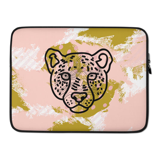 Pink & Gold Leopard Laptop Sleeve