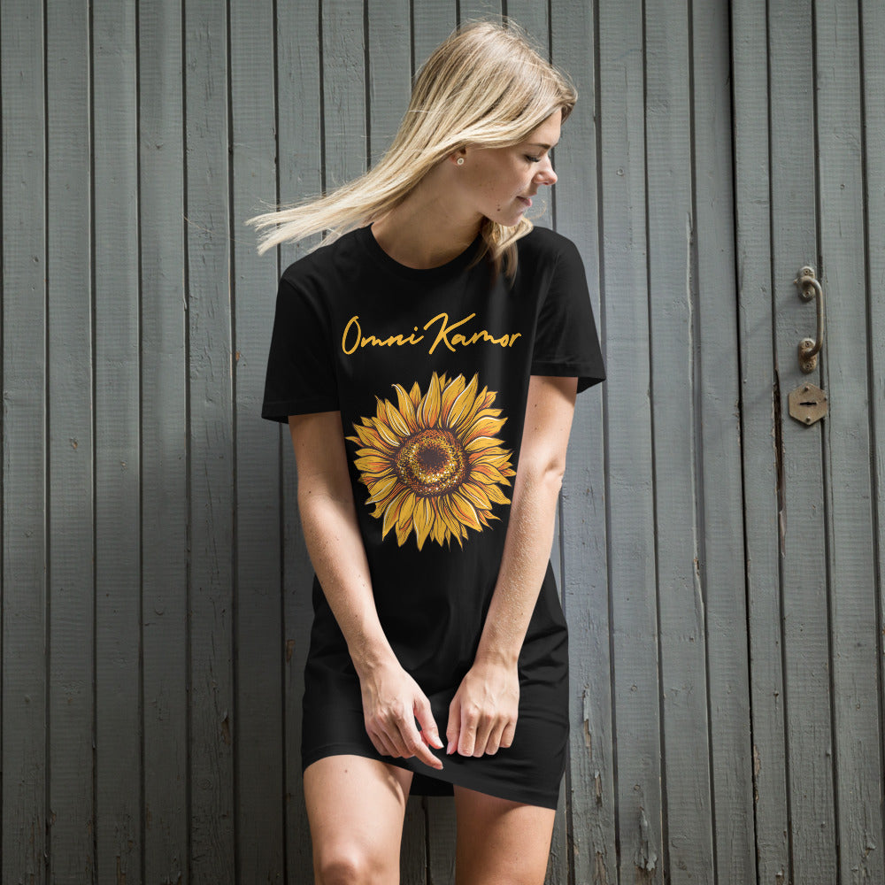 Organic Cotton Signature Golden Sunflower T-Shirt Dress Omni Kamor Organic Cotton Signature Golden Sunflower T-Shirt Dress Omni Kamor