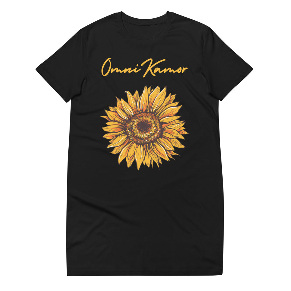 Organic Cotton Signature Golden Sunflower T-Shirt Dress