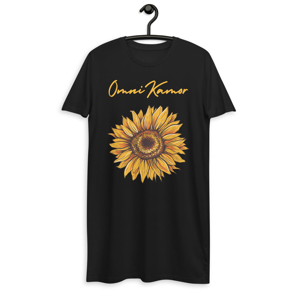 Organic Cotton Signature Golden Sunflower T-Shirt Dress
