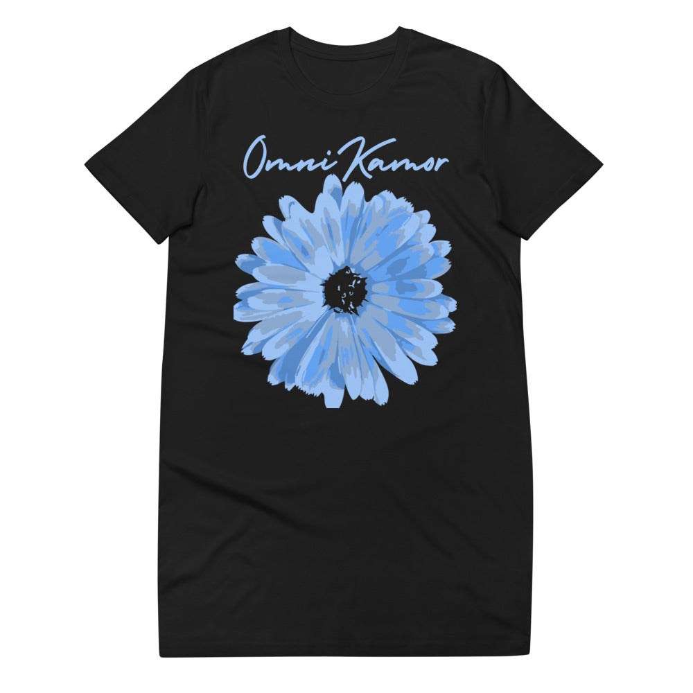 Organic Cotton Signature Blue Flower T-Shirt Dress