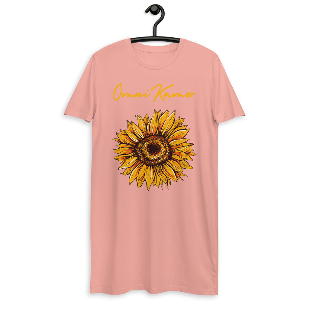 Organic Cotton Signature Golden Sunflower T-Shirt Dress