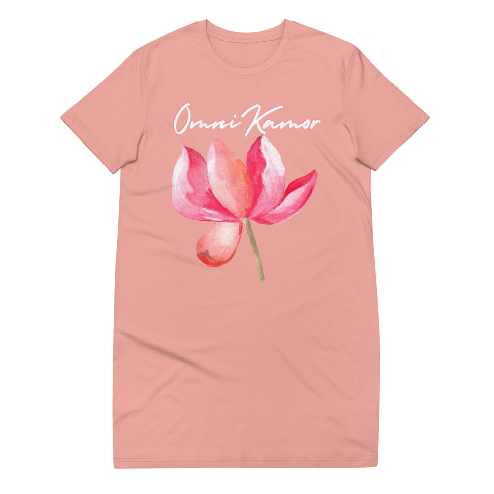 Organic Cotton Signature Peach Flower T-Shirt Dress
