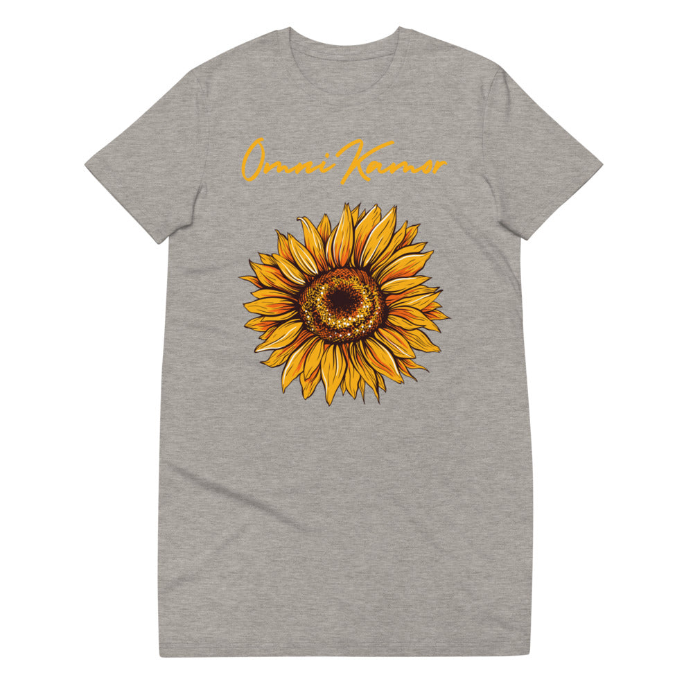 Organic Cotton Signature Golden Sunflower T-Shirt Dress