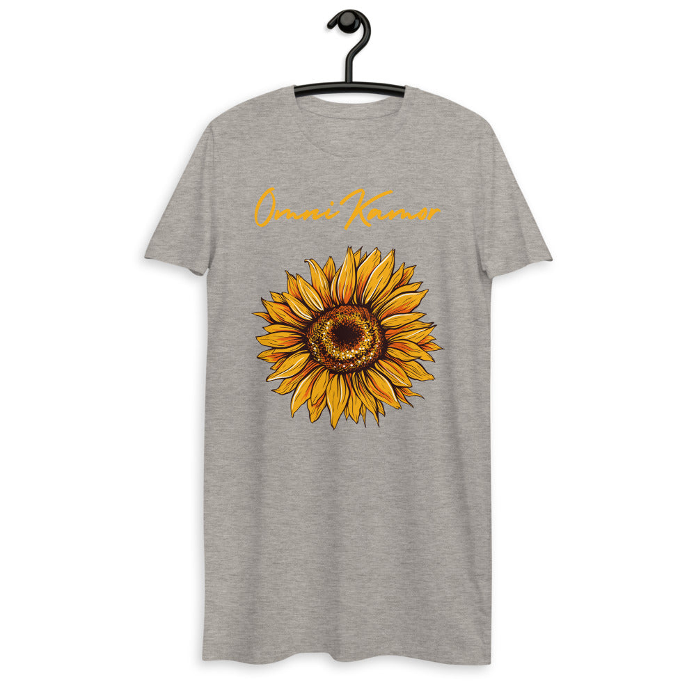 Organic Cotton Signature Golden Sunflower T-Shirt Dress