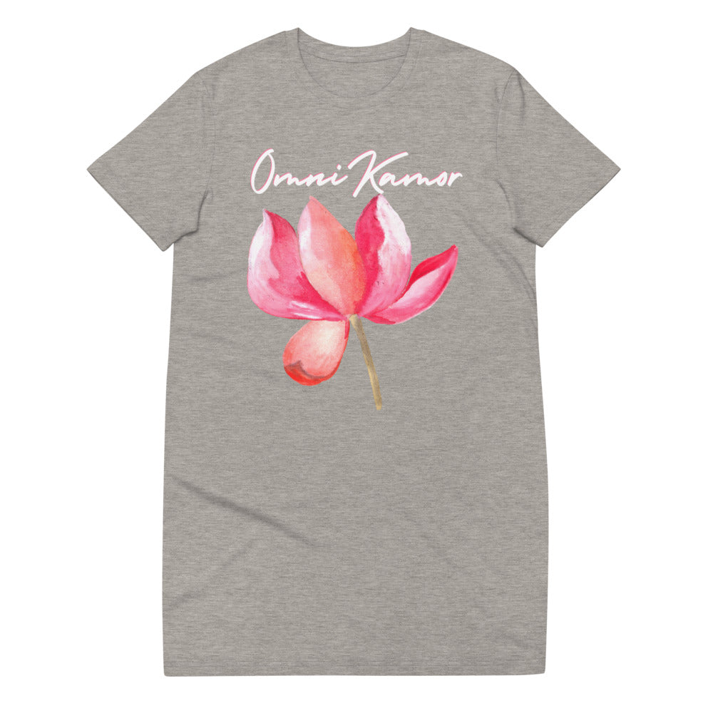 Organic Cotton Signature Peach Flower T-Shirt Dress