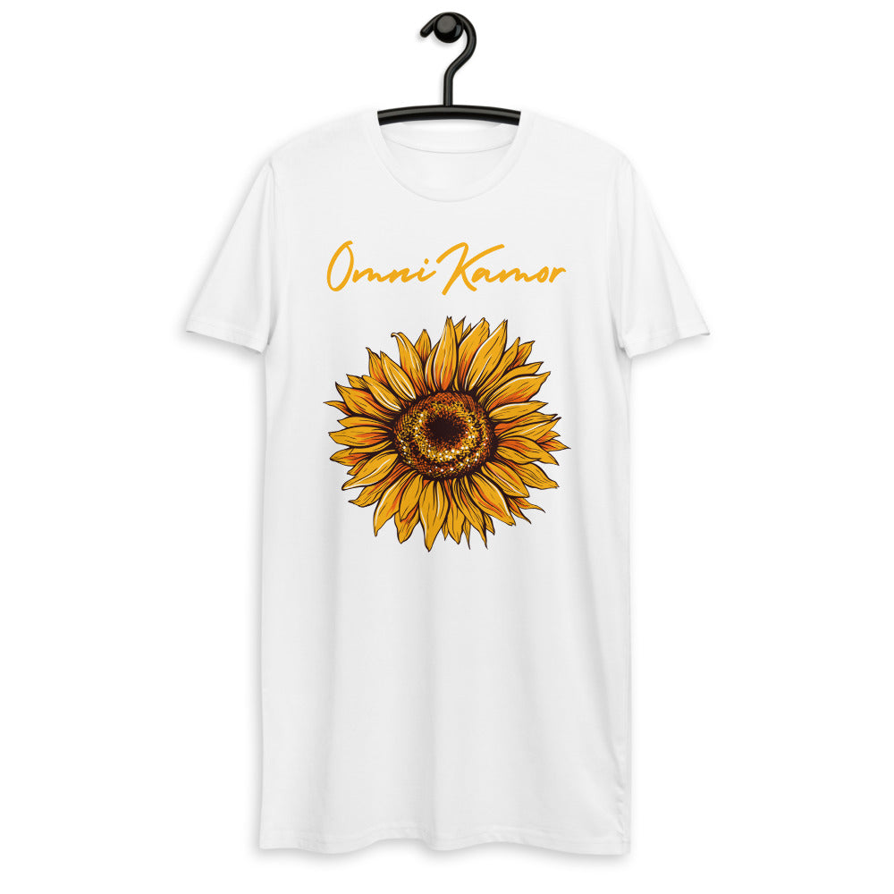 Organic Cotton Signature Golden Sunflower T-Shirt Dress