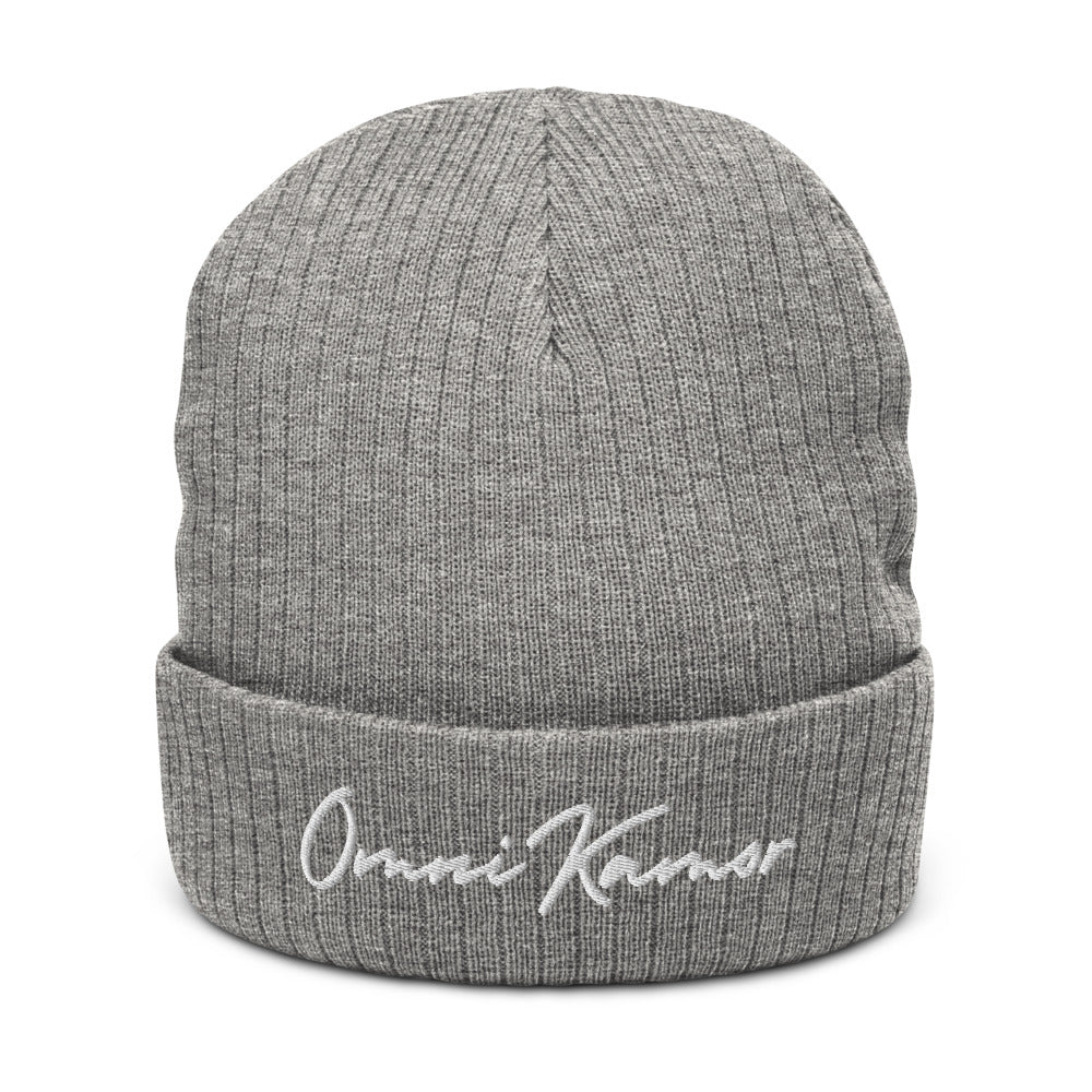 Embroidered Signature Recycled Cuffed Beanie