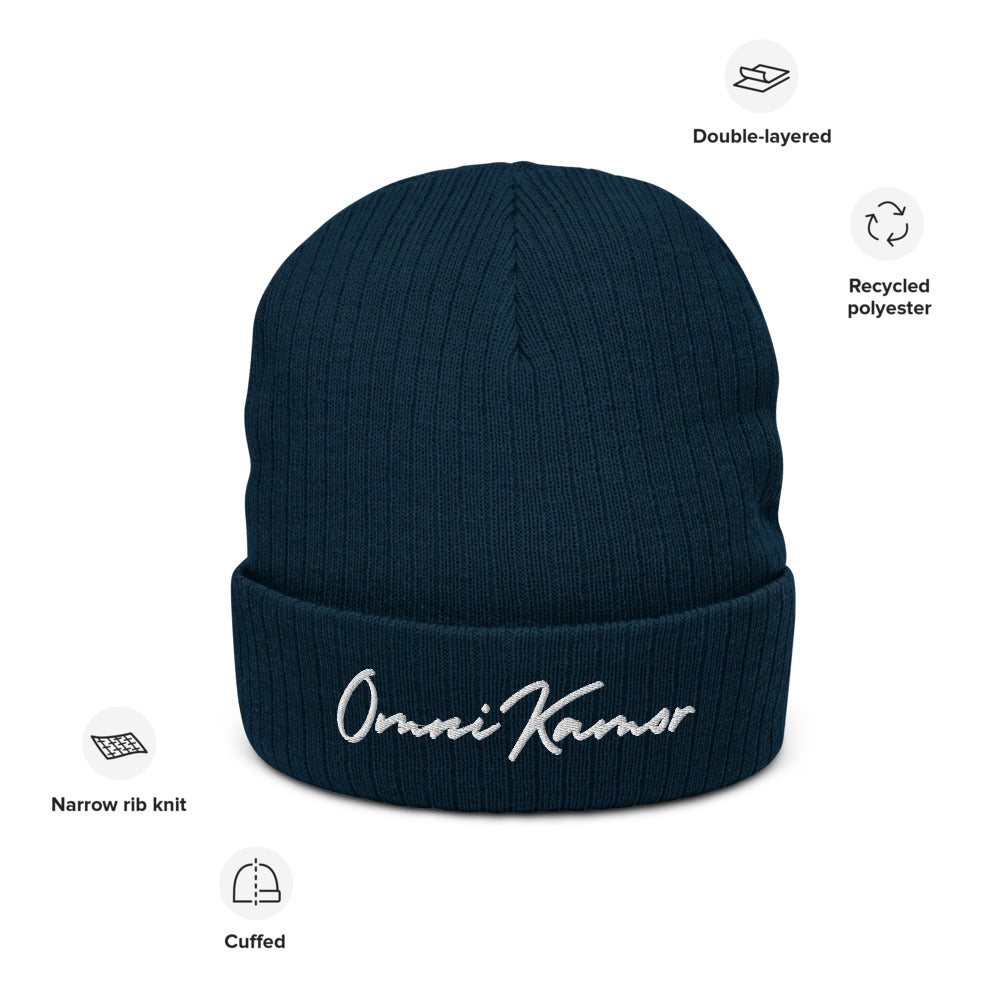 Embroidered Signature Recycled Cuffed Beanie