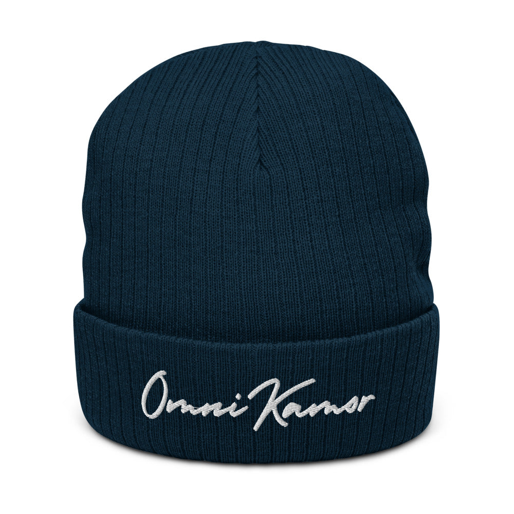 Embroidered Signature Recycled Cuffed Beanie