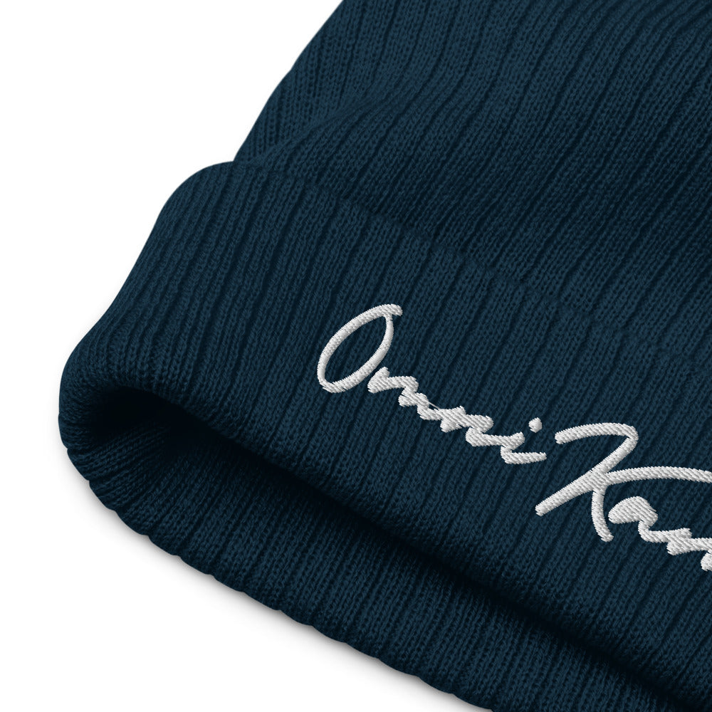 Embroidered Signature Recycled Cuffed Beanie