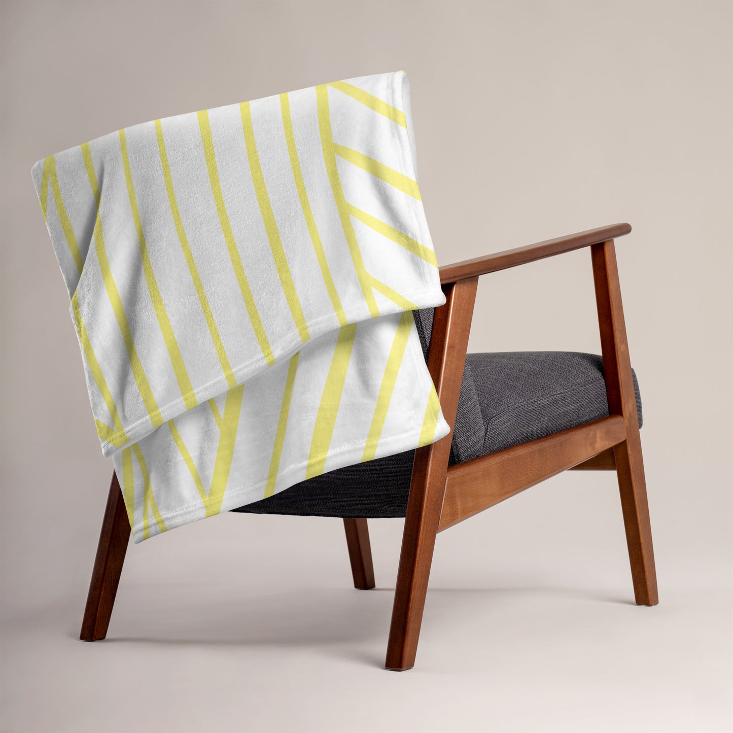 "Yellow Sketch Art" Throw Blanket A