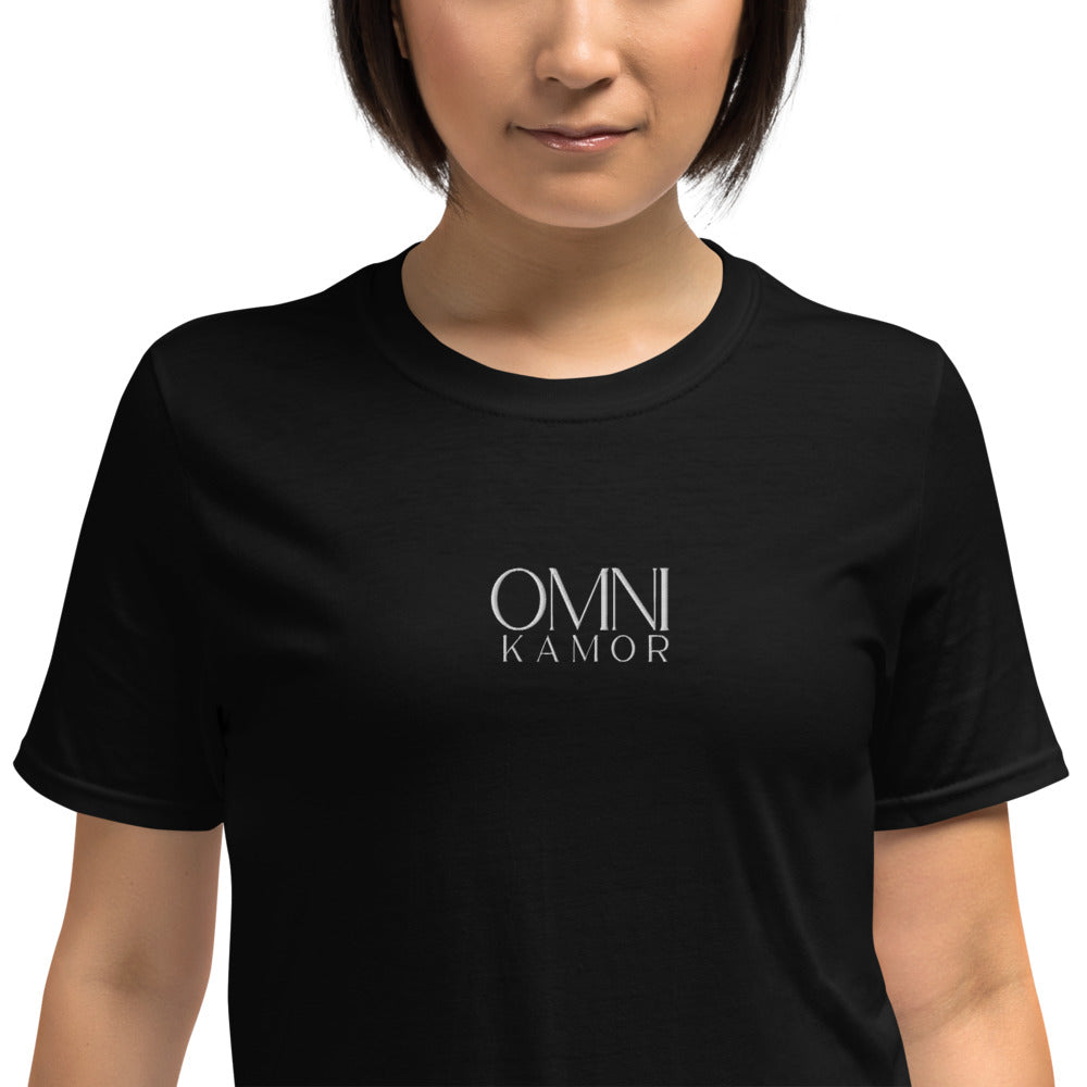 Embroidered Unisex, Stacked Logo, Short-Sleeve T-Shirt