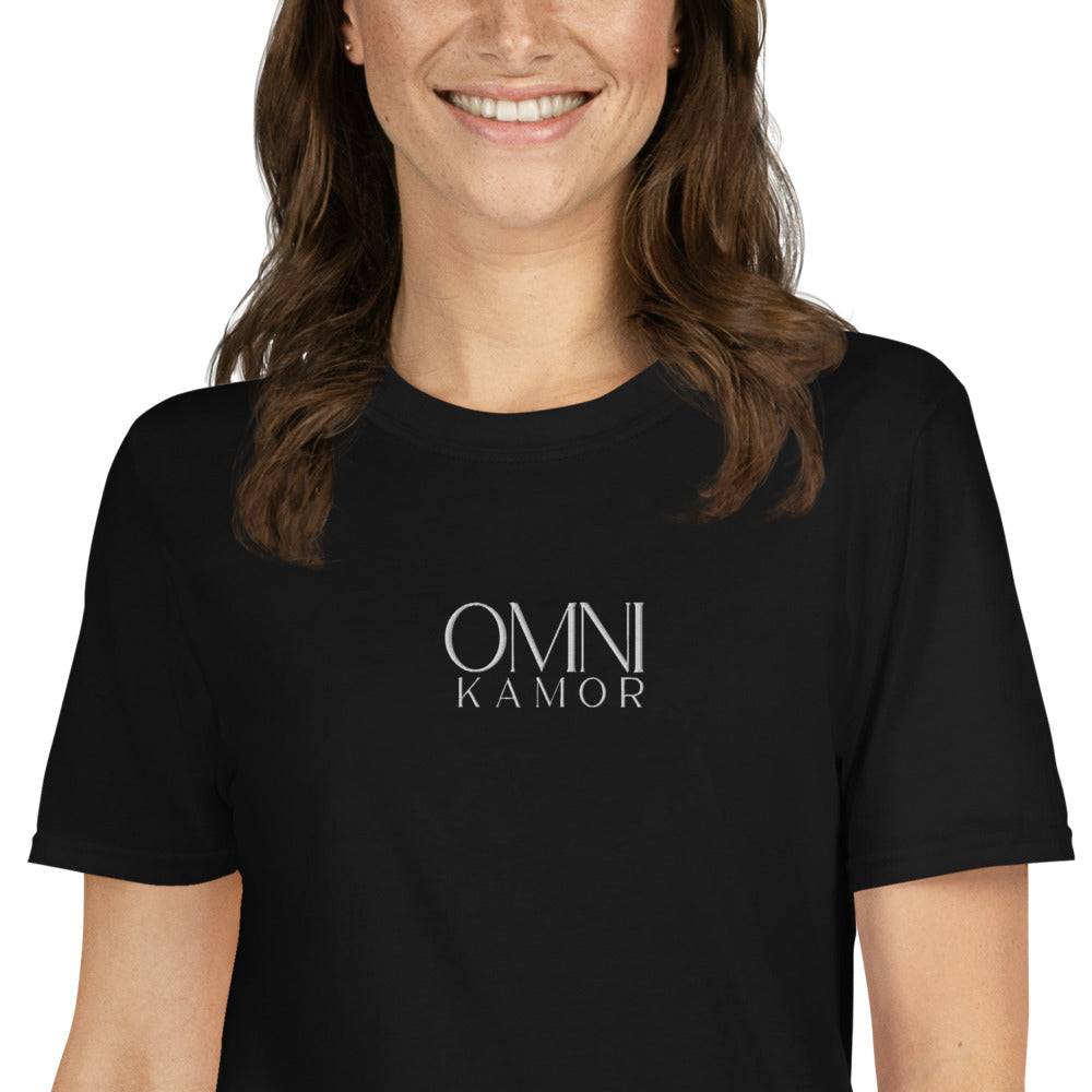 Embroidered Unisex, Stacked Logo, Short-Sleeve T-Shirt
