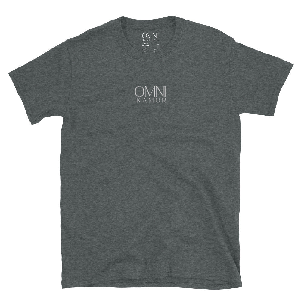 Embroidered Unisex, Stacked Logo, Short-Sleeve T-Shirt