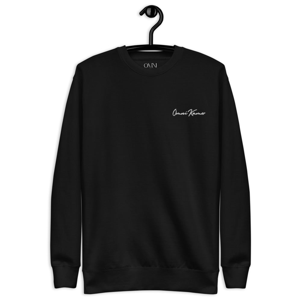 Embroidered Left Chest Signature Unisex Fleece Pullover Dark