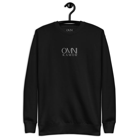 Embroidered Stacked Logo Unisex Fleece Pullover Dark Center