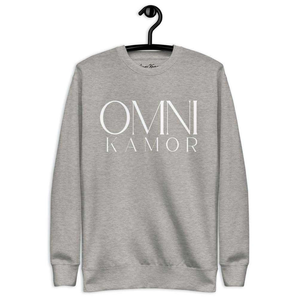 Large Stacked Logo Unisex Fleece Pullover Grey