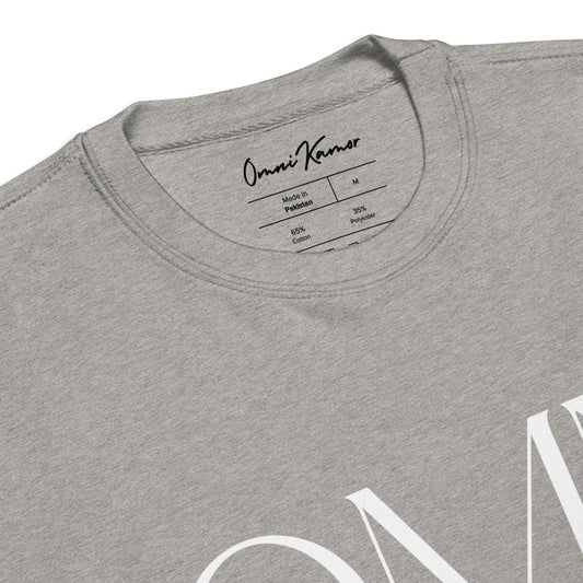 Large Stacked Logo Unisex Fleece Pullover Grey