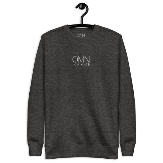 Embroidered Stacked Logo Unisex Fleece Pullover Dark Center