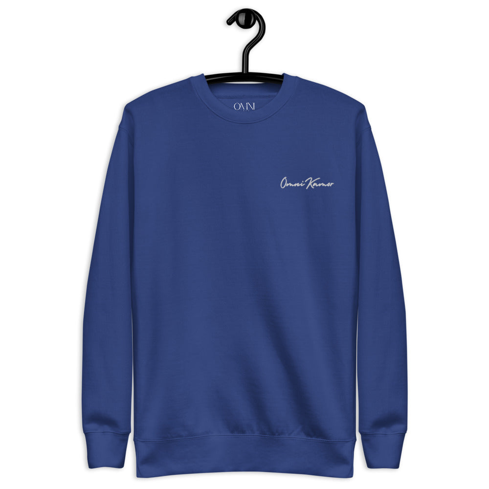 Embroidered Left Chest Signature Unisex Fleece Pullover Dark