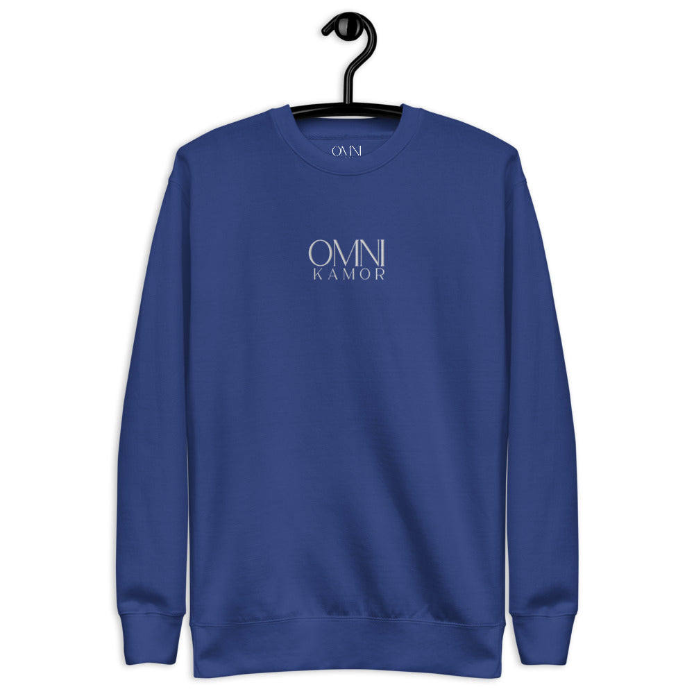 Embroidered Stacked Logo Unisex Fleece Pullover Dark Center