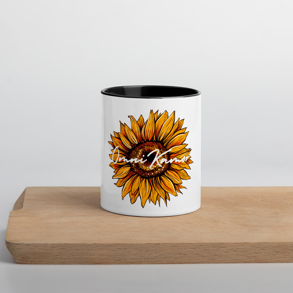 "Thankful" Sunflower Mug, Black