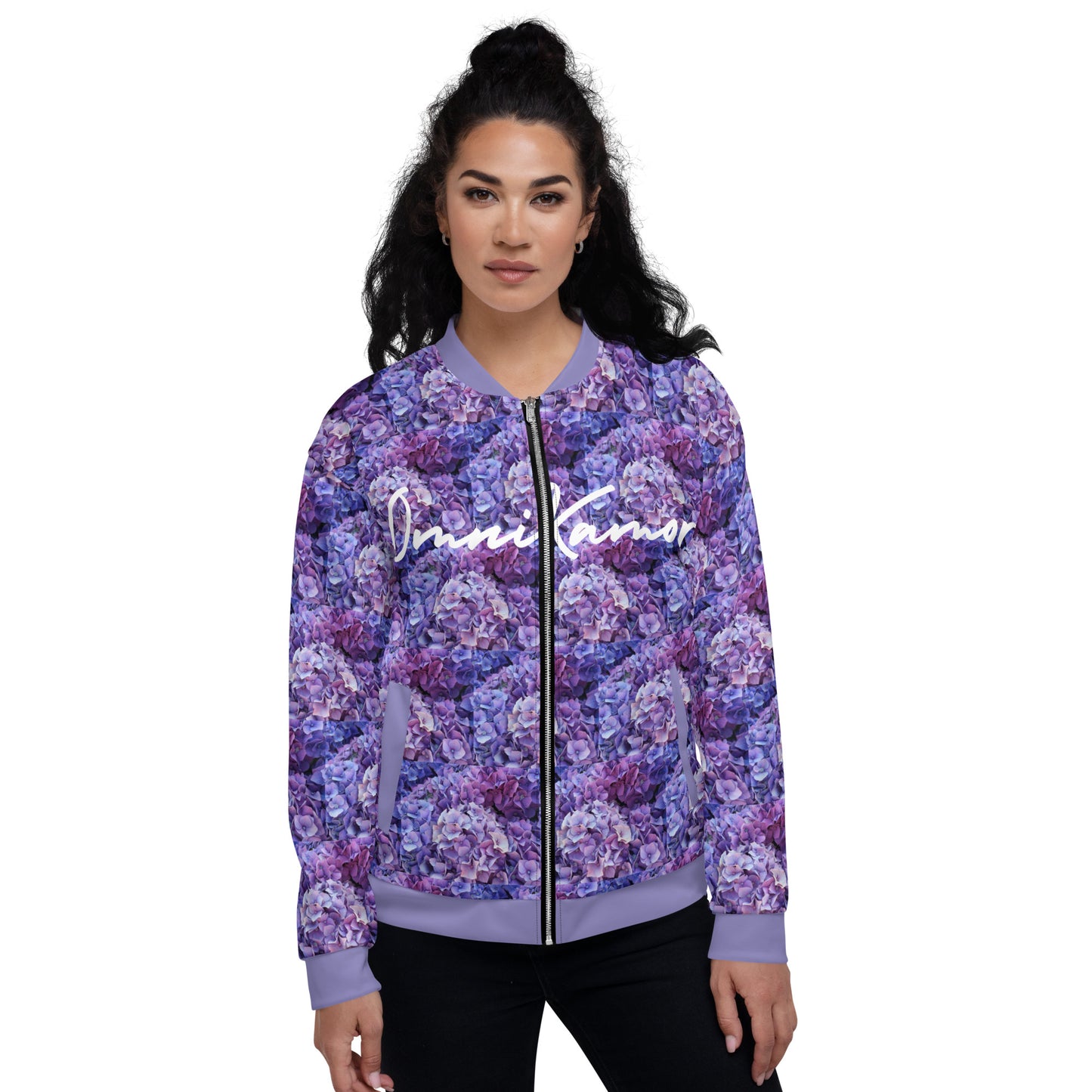 Hydrangea Flower Unisex Lightweight Bomber Jacket