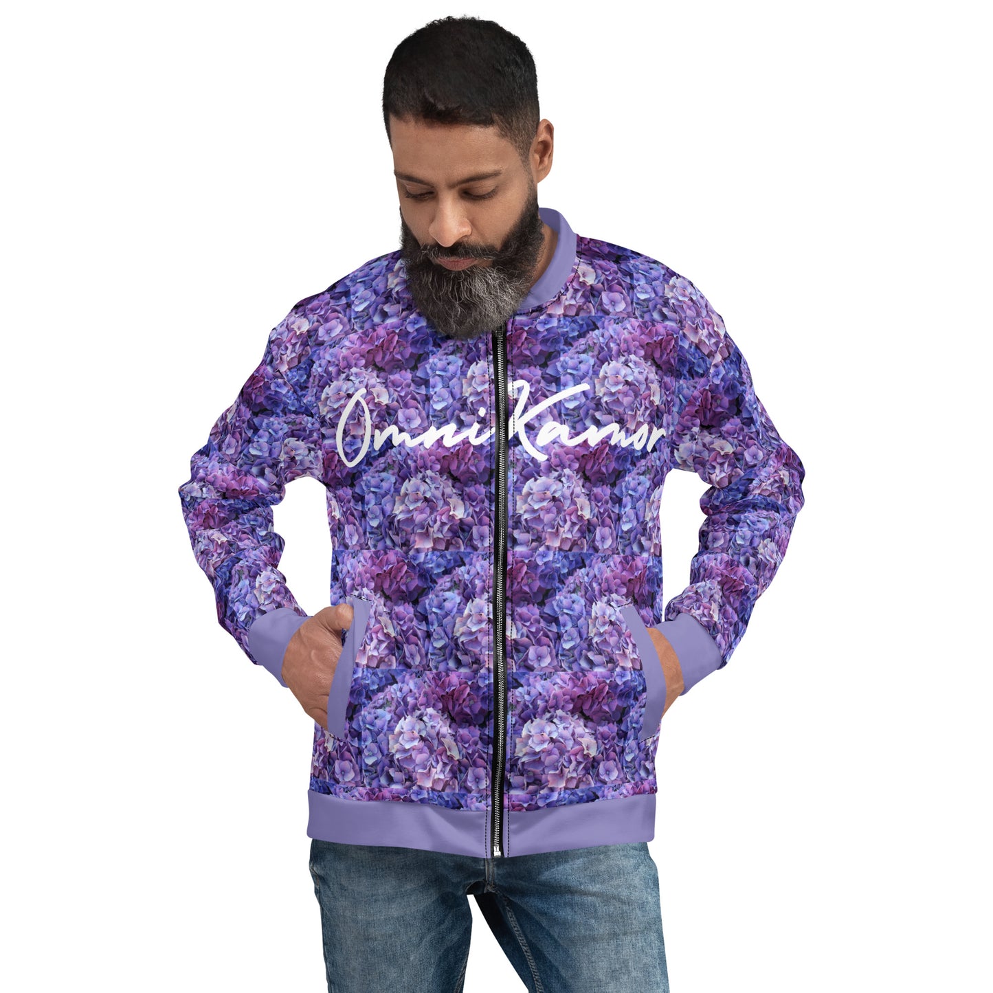 Hydrangea Flower Unisex Lightweight Bomber Jacket