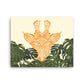 Orange Giraffe Framed Canvas Print Horizontal