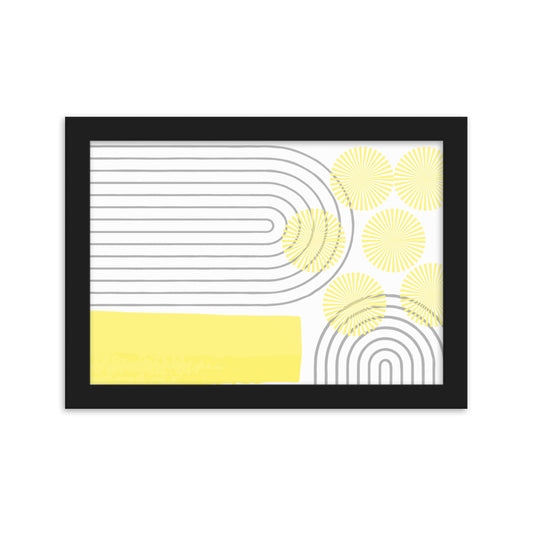 Yellow Abstract Art Framed Matte Paper Poster