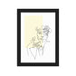 Yellow Flower Lady Sketch Art Framed Matte Paper Poster