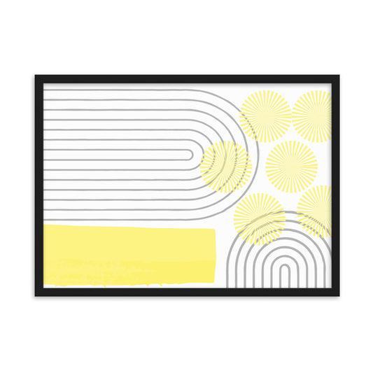 Yellow Abstract Art Framed Matte Paper Poster