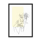 Yellow Flower Lady Sketch Art Framed Matte Paper Poster